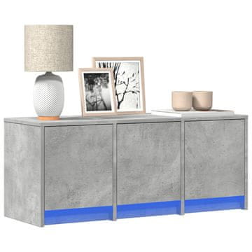 Vidaxl vidaXL TV omarica z LED svetlobo betonsko siva 97x34x40 cm