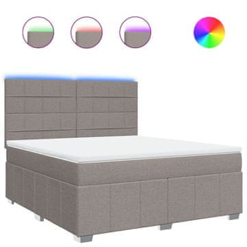 Vidaxl Box spring postelja z vzmetnico taupe 180x200 cm blago