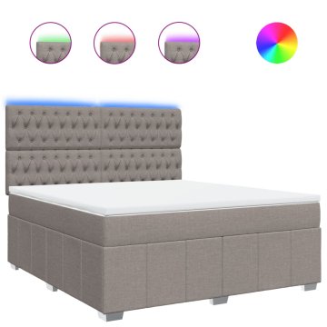 Vidaxl Box spring postelja z vzmetnico taupe 180x200 cm blago