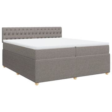 Vidaxl Box spring postelja z vzmetnico taupe 200x200 cm blago