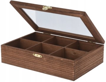 shumee Lesena škatla za čaj 23,5x16x6 cm dekorativna