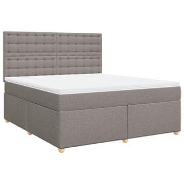 Vidaxl Box spring postelja z vzmetnico taupe 180x200 cm blago