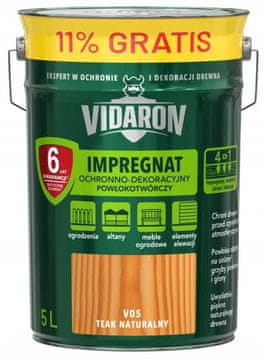 shumee Vidaron filmotvorna impregnacija 5L zaščitna in dekorativna za naravni tikov les