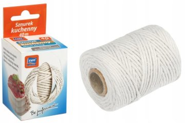 shumee Bombažna kuhinjska vrvica, mesna nit, bela, 40 m