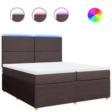 Vidaxl Box spring postelja z vzmetnico temno rjav 200x200 cm blago