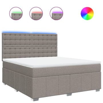 Vidaxl Box spring postelja z vzmetnico taupe 180x200 cm blago