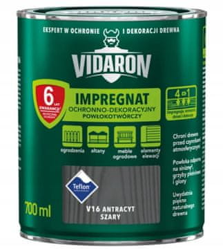 shumee Vidaron zaščitno-dekorativna filmotvorna impregnacija 700 ml antracit