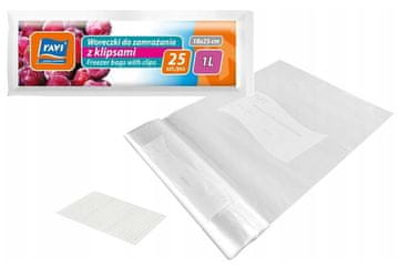 shumee Vrečke za zamrzovanje hrane s sponkami 1L 18x25cm 25 kosov