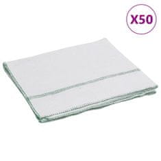 shumee vidaXL Krpe za tla 50 kosov bele z zelenimi črtami 50x60 cm