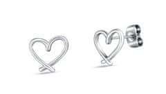 Vuch Minimalistični jekleni uhani Hearts Emery Silver