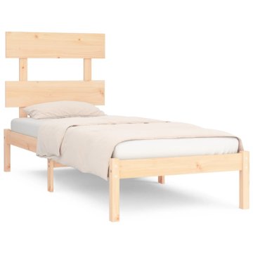 Vidaxl Posteljni okvir iz trdnega lesa 90x200 cm