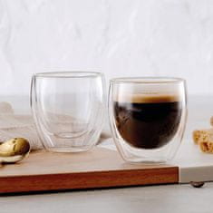 Forever Moka Pots Set kozarec za espresso z dvojnim steklom 80ml / 2 kos / steklo