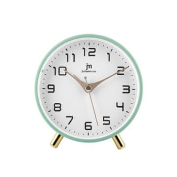 Lowell Budilka z lučko Bip 11x12x2cm / pastelno zelena / kovina