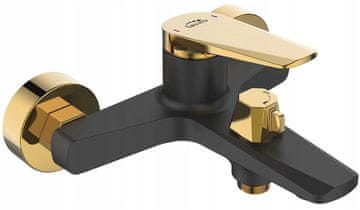 shumee Rubio elegantna enoročna stenska armatura za kad, črno-zlata