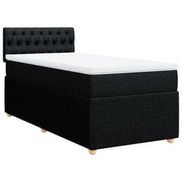 Vidaxl Box spring postelja z vzmetnico črn 90x190 cm blago