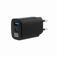 Gembird TA-UC-PDQC30LCD-BK-01 2-portni USB A/C PD/QC 3.0 30W/ 3A hitri polnilnik USB črn LCD