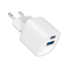 Gembird hitri polnilec USB A/C PD/QC 3.0 2 porta 20W / 3 A bel (TA-UC-PDQC20-W-01)
