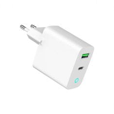 Gembird hitri polnilec USB A/C PD/QC 3.0 2 porta 20W / 2.1A (TA-UC-PDQC20L-W-01) LED indikator (prikaz stanja polnjenja)