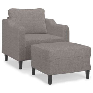 Vidaxl Fotelj s stolčkom za noge taupe 60 cm blago