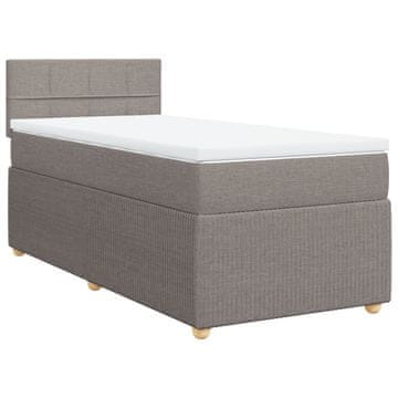 Vidaxl Box spring postelja z vzmetnico taupe 90x200 cm blago