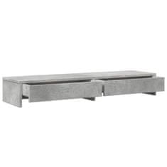 Vidaxl Stojalo za zaslon s predali betonsko siva 100x27x15 cm inž. les