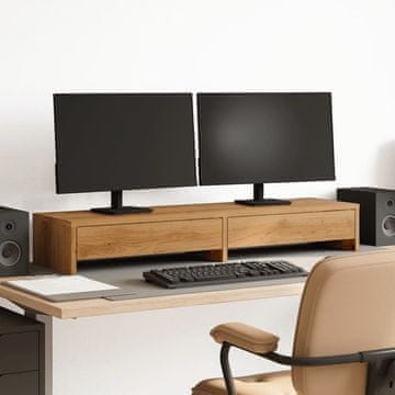 Vidaxl vidaXL Stojalo za monitor s predali, hrastov les, 100x27x15 cm