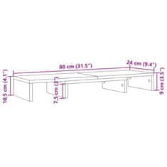 Vidaxl Stojalo za monitor nastavljivo belo 80x24x10,5 cm inž. les