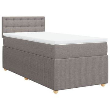 Vidaxl Box spring postelja z vzmetnico taupe 90x190 cm blago