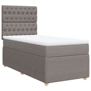 Vidaxl Box spring postelja z vzmetnico taupe 100x200 cm blago