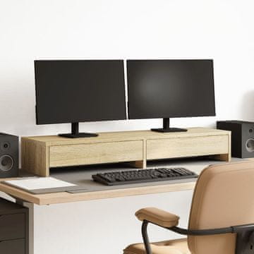 Vidaxl vidaXL Stojalo za monitor s predali sonoma hrast 100x27x15 cm