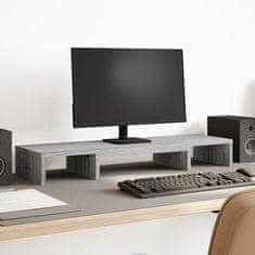 Vidaxl Stojalo za monitor nastavljivo siva sonoma 80x24x10,5 cm les