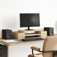 Vidaxl Stojalo za zaslon s predelki sonoma hrast 70x27x15 cm inž. les