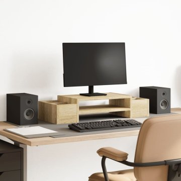 Vidaxl vidaXL Stojalo za monitor s predali hrast sonoma 70x27x15 cm