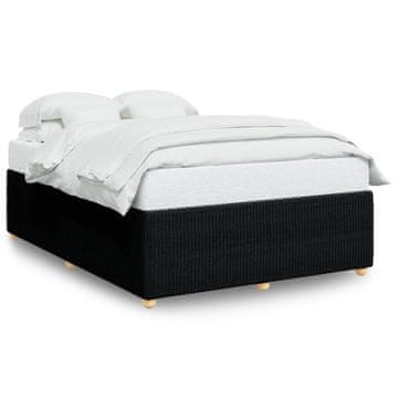 Vidaxl Posteljni okvir brez vzmetnice črn 140x190 cm blago