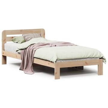 Vidaxl Posteljni okvir brez vzmetnice 90x200 cm trdna borovina