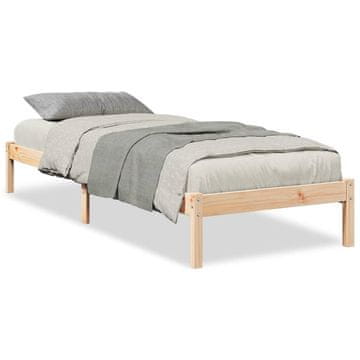 Vidaxl Daljši posteljni okvir brez vzmetnice 80x220 cm trdna borovina