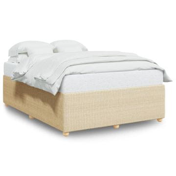Vidaxl Posteljni okvir brez vzmetnice krem 140x190 cm blago