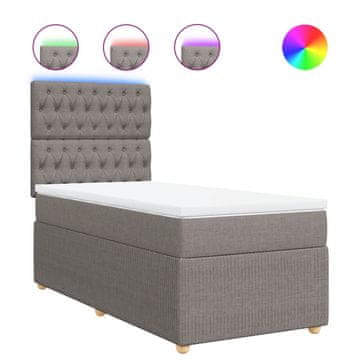 Vidaxl Box spring postelja z vzmetnico taupe 100x200 cm blago
