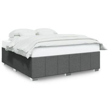 Vidaxl Posteljni okvir brez vzmetnice temno siv 200x200 cm blago