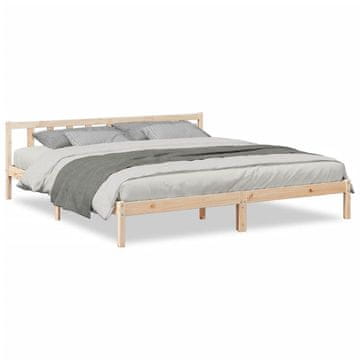 Vidaxl Daljši posteljni okvir brez vzmetnice 180x210 cm trdna borovina