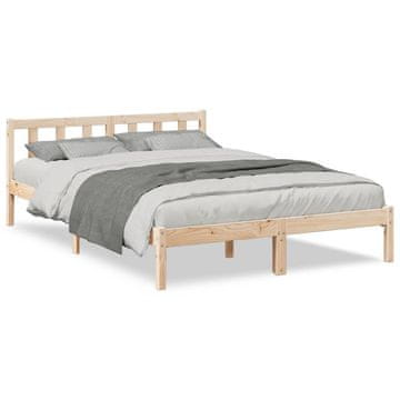 Vidaxl Daljši posteljni okvir brez vzmetnice 160x220 cm trdna borovina