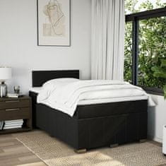 Vidaxl Box spring postelja z vzmetnico črn 120x200 cm blago