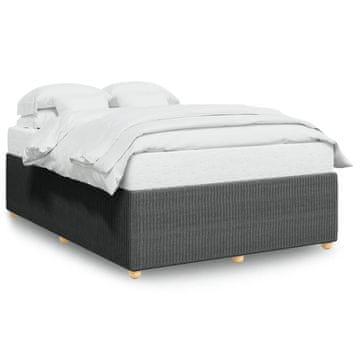 Vidaxl Posteljni okvir brez vzmetnice temno siv 140x190 cm blago