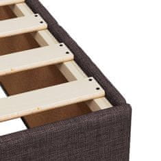 Vidaxl Box spring postelja z vzmetnico temno rjava 100x200 cm blago