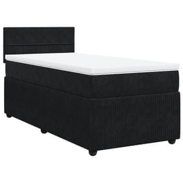 Vidaxl Box spring postelja z vzmetnico črna 100x200 cm žamet