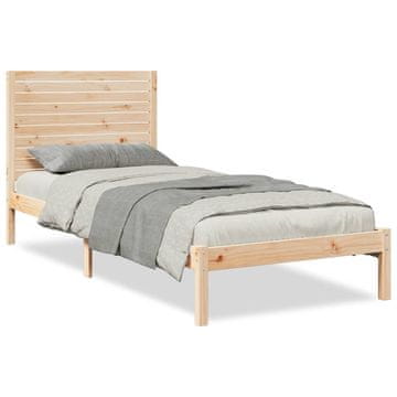 Vidaxl Daljši posteljni okvir brez vzmetnice 90x220 cm trden les