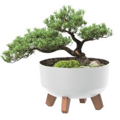 botle Okrogla matirana bela posoda 37,9 cm visoka 19,5 cm s prostornino 14,3 L na nogah z vložkom
