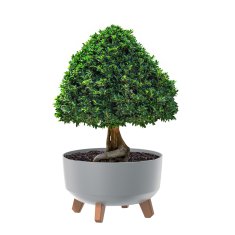 botle Okrogla matirana siva posoda 23,5 cm visoka 15,5 cm s prostornino 3,8 L na nogah z intarzijo