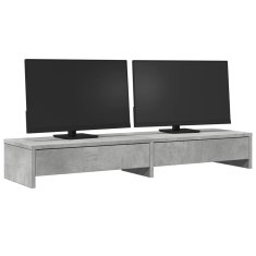 Vidaxl Stojalo za zaslon s predali betonsko siva 100x27x15 cm inž. les