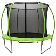 Space trampolin z zaščitno mrežo, 244 cm, zelen